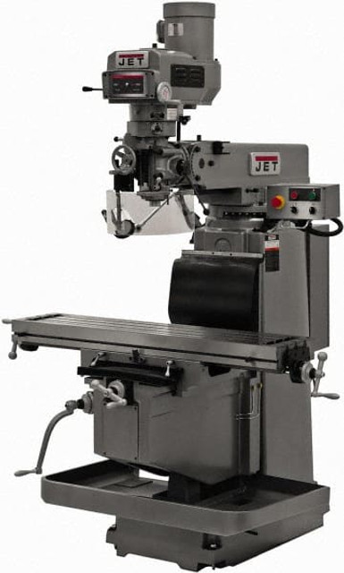 Jet 698084 Knee Milling Machine: 26-1/2", 5 hp, Variable Speed Pulley Control, 3 Phase