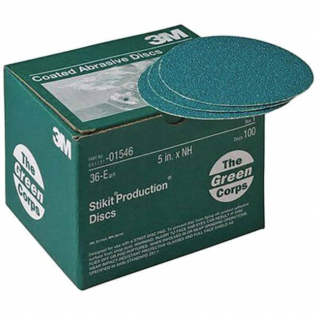 3M 7010309445 PSA Disc: 5" Disc Dia, 36 Grit, Aluminum Oxide