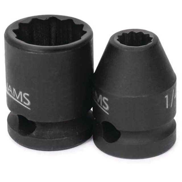 Williams JHW35310 Impact Sockets; Socket Size (Decimal Inch): 0.3125 ; Number Of Points: 12 ; Drive Style: Square ; Overall Length (mm): 28.57mm ; Material: Steel ; Finish: Black Oxide