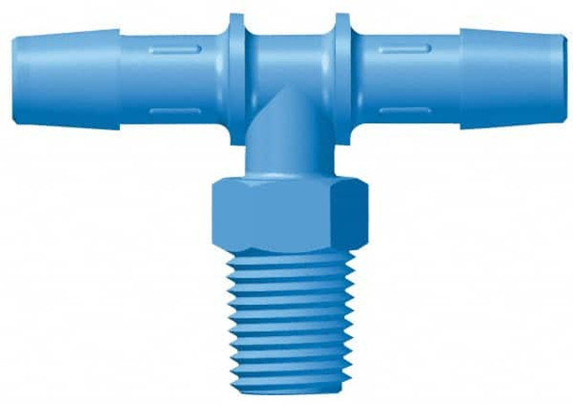 MSC T2-4AGNK Barbed Tube Threaded Tee: 1/4" Barbs, 1/8" NPT