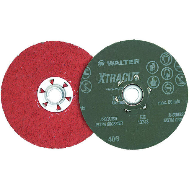 WALTER Surface Technologies 15A473 Quick Change Discs; Disc Diameter (Decimal Inch): 4-1/2 ; Abrasive Type: Coated ; Abrasive Material: Ceramic ; Grade: Extra Coarse ; Attaching System: Type R ; Disc Color: Orange