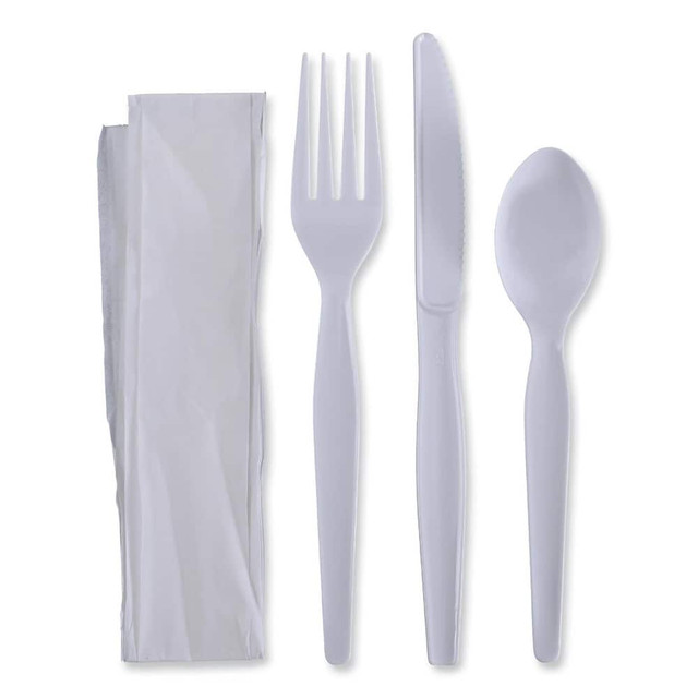 Boardwalk BWKFKTNHWPSWH Paper & Plastic Cups, Plates, Bowls & Utensils; Flatware Type: Plastic Utensil Set ; Material: Plastic ; Color: White ; Disposable: Yes