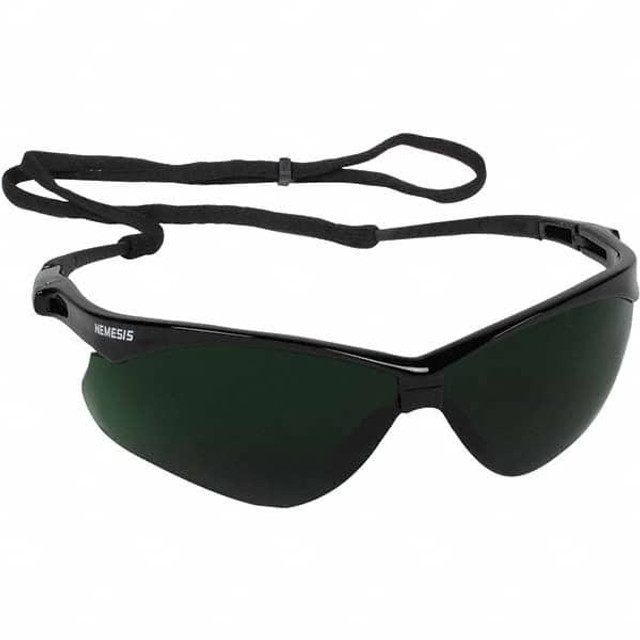 KleenGuard 20640 Safety Glass: Scratch-Resistant, Polycarbonate, Green Lenses, Full-Framed, UV Protection