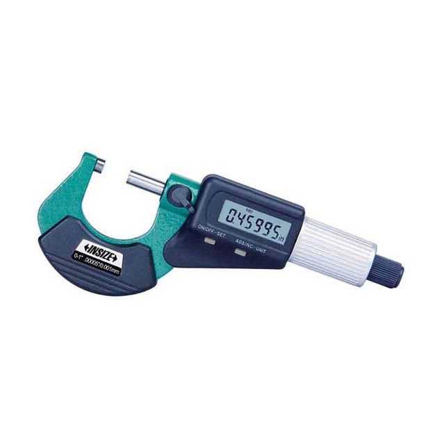 Insize USA LLC 3109-75E Electronic Outside Micrometer: 3", Solid Carbide Measuring Face