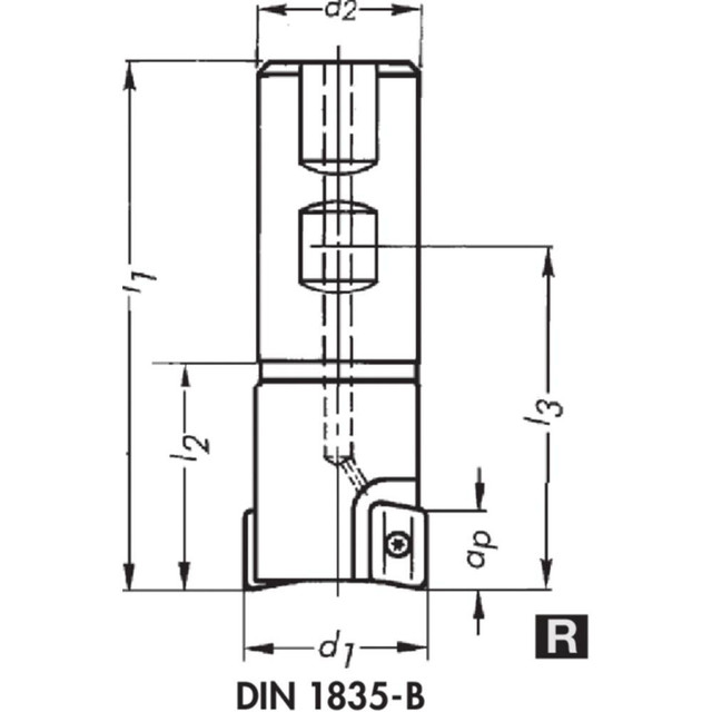 Widia 2002369 Indexable Square-Shoulder End Mills; Maximum Depth of Cut (mm): 9.00 ; Cutter Style: M680 ; Shank Type: Weldon ; Shank Diameter (mm): 20.0000 ; Insert Holding Method: Screw ; Maximum Ramping Angle: 0