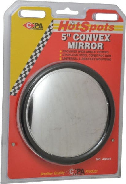 Value Collection 48502 Automotive Full Size Convex Round Mirror with L Bracket