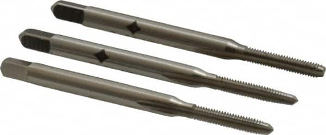 Cleveland C54123 Tap Set: #3-56 UNF, 3 Flute, Bottoming Plug & Taper, High Speed Steel, Bright Finish