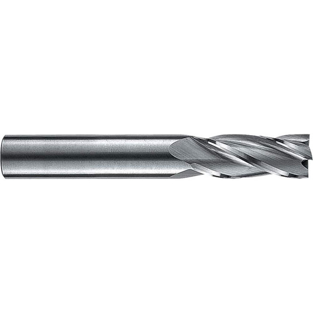 RobbJack NR-404-12 Square End Mill: 3/8'' Dia, 7/8'' LOC, 3/8'' Shank Dia, 2-1/2'' OAL, 4 Flutes, Solid Carbide