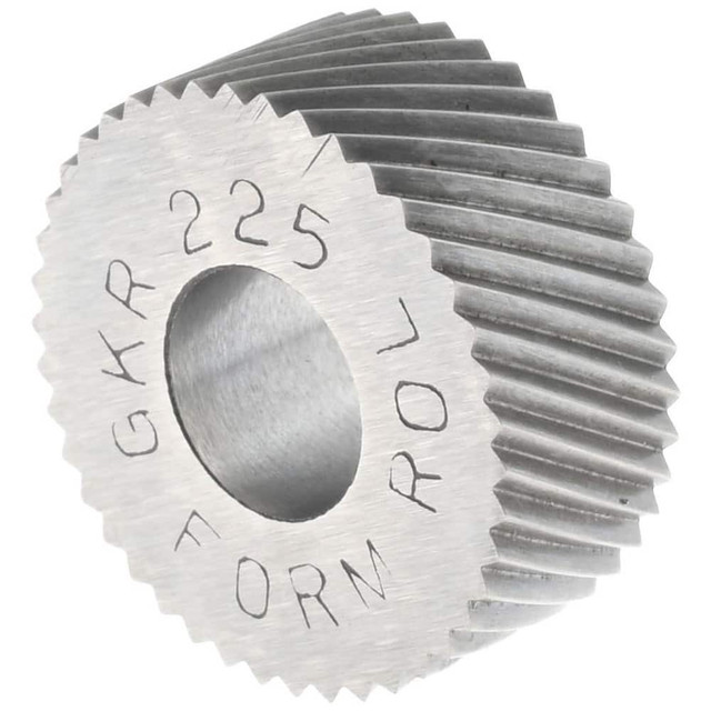 MSC GKR-225 Standard Knurl Wheel: 5/8" Dia, 90 ° Tooth Angle, 25 TPI, Diagonal, High Speed Steel