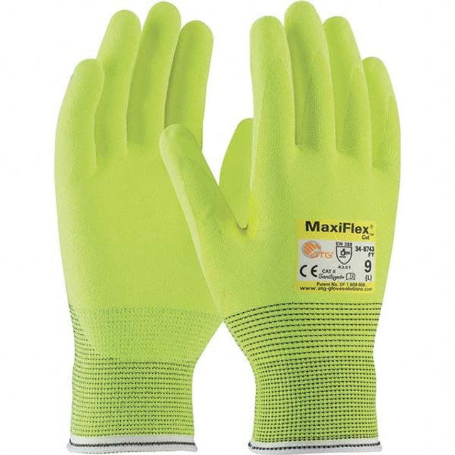 ATG 34-8743FY/S Cut, Puncture & Abrasive-Resistant Gloves: Size S, ANSI Cut A2, ANSI Puncture 1, Nitrile, Engineered Yarn