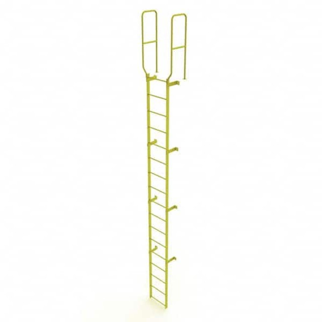 TRI-ARC WLFS0217-Y Steel Wall Mounted Ladder: 16" High, 17 Steps, 350 lb Capacity