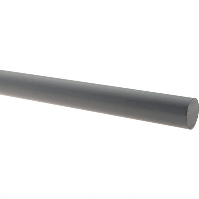 MSC 5513695 Plastic Rod: Polyvinylchloride, 5' Long, 1-7/8" Dia, Gray