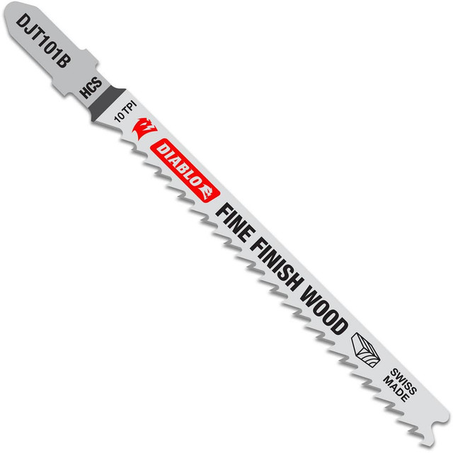 DIABLO DJT101B5 Jig Saw Blades; Blade Material: High Carbon Steel ; Blade Length (Inch): 4 ; Blade Width (Decimal Inch): 6.6900 ; Blade Thickness (Decimal Inch): 0.0400 ; Shank Type: T-Shank ; Cutting Edge Style: Toothed
