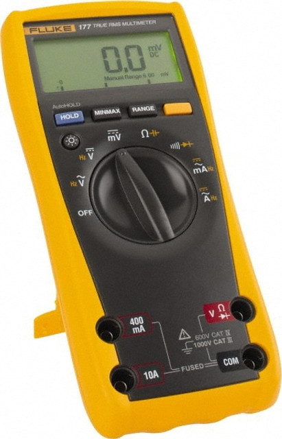 Fluke FLUKE-177 ESFP CAT III & CAT IV, Auto Ranging Digital Manual Ranging & True RMS Multimeter: 1,000 VAC/VDC