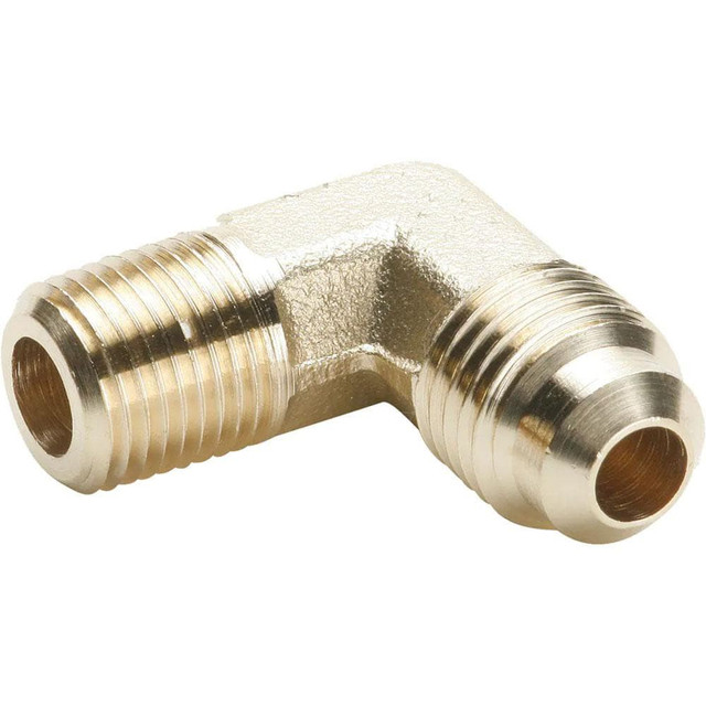 Parker 149F-4-2 Brass Flared Tube Male Elbow: 1/4" Tube OD, 1/8-27 Thread, 45 ° Flared Angle