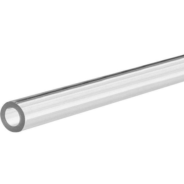 USA Industrials BULK-PT-PETG-51 Plastic Round Tube: 3/8" ID, 1/2" OD, 2' OAL, Clear, PTEG