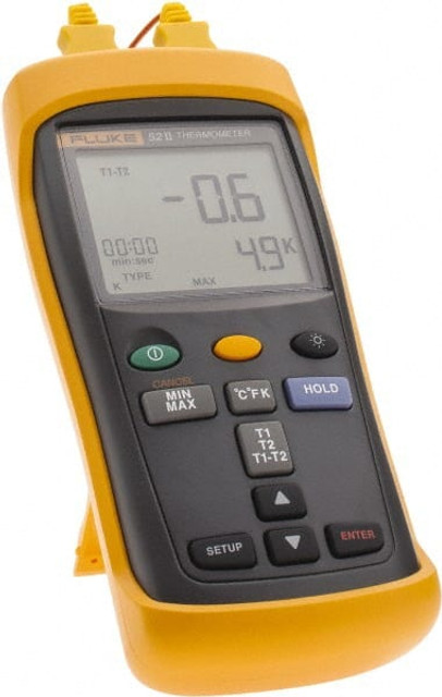Fluke FLUKE-52-2    6 Digital Industrial Thermometer: 1,600 ° F, Thermocouple: J, K, T, E & N Sensor