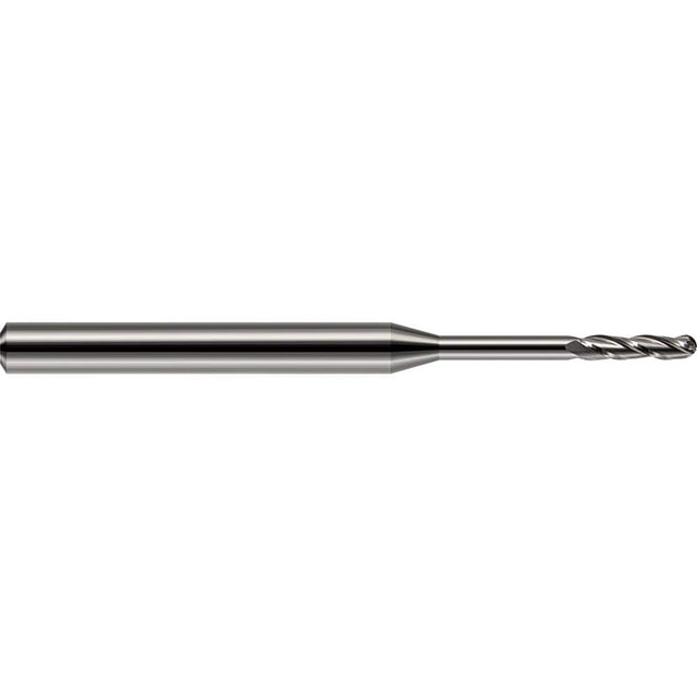 Harvey Tool 13815 Ball End Mill: 0.015" Dia, 0.075" LOC, 3 Flute, Solid Carbide