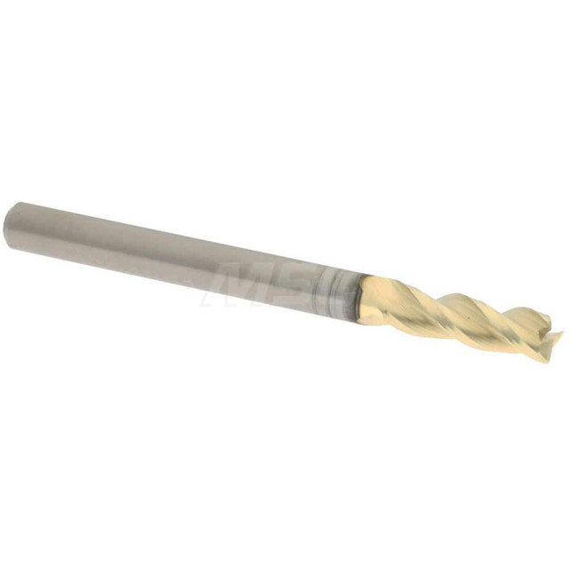 Accupro 35012506010C5 Corner Radius End Mill: 1/8" Dia, 3/8" LOC, 0.0100" Radius, 3 Flute, Solid Carbide