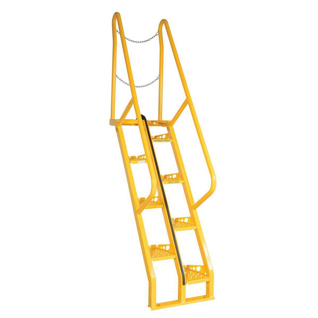 Vestil ATS-5-56 Steel Wall Mounted Ladder: 102-7/16" High, 8 Steps, 350 lb Capacity