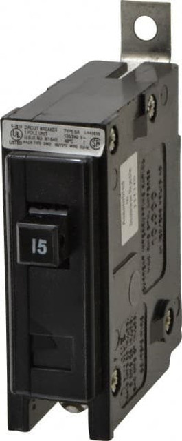 Eaton Cutler-Hammer BAB1015 15 Amp, 120/240 VAC, 24 VDC, 48 VDC, 80 VDC, 1 Pole, Bolt On Miniature Circuit Breaker