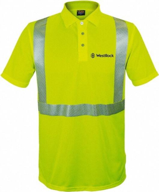 Reflective Apparel Factory 302CTLMMDWRBK01 Work Shirt: High-Visibility, Medium, Polyester, High-Visibility Lime