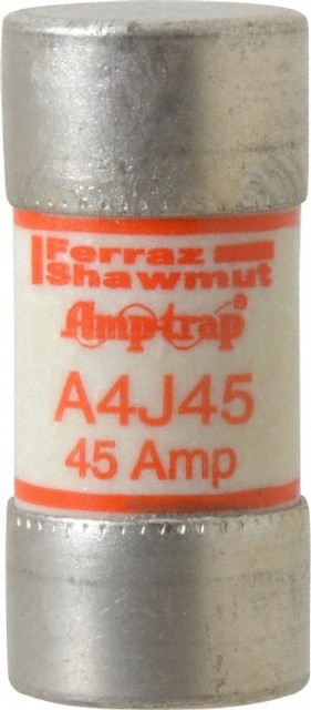 Ferraz Shawmut A4J45 Cylindrical Fast-Acting Fuse: J, 45 A, 27 mm Dia