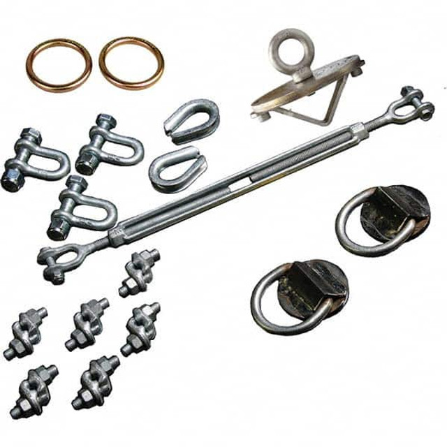 Guardian Fall Protection 15211 Anchors, Grips & Straps; Product Type: Anchor Kit ; Material: Galvanized Steel ; Color: Silver ; Connection Type: O-Ring ; Standards: OSHA 1926 Subpart M; OSHA 1910; ANSI A10.32 ; Temporary/Permanent: Permanent