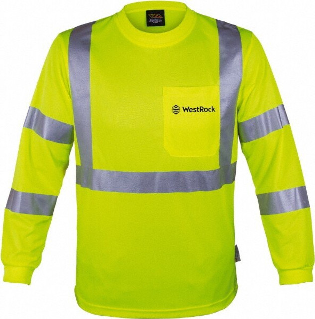 Reflective Apparel Factory 204STLM3TWRBK01 Work Shirt: High-Visibility, 3X-Large, Polyester, High-Visibility Lime, 1 Pocket