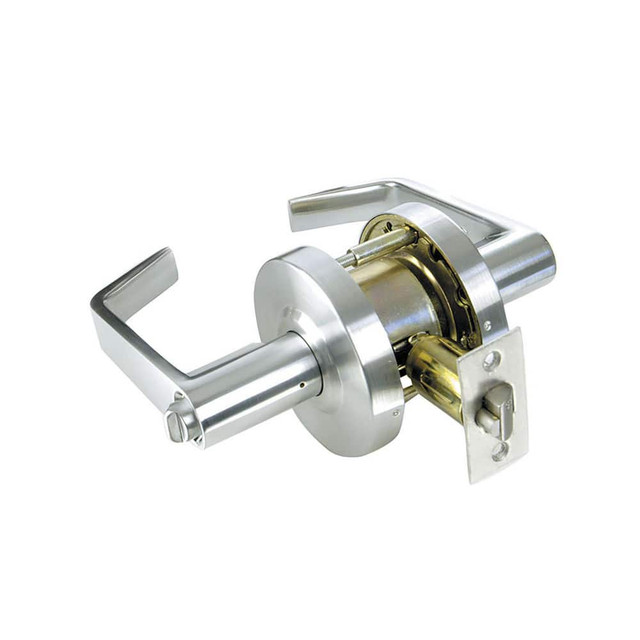 Design Hardware DH-V-75-F-26D Lever Locksets; Lockset Type: Passage ; Key Type: Keyless ; Back Set: 2-3/4 (Inch); Material: Brass; Zinc ; Door Thickness: 1-3/4 to 2 ; Finish: Satin Chrome