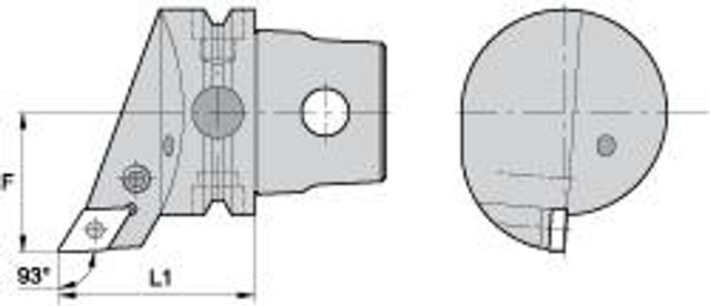 Kennametal 2407972 Modular Turning & Profiling Cutting Unit Head: Size KM63, 60 mm Head Length, External, Left Hand