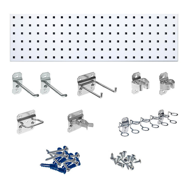 Triton Products LBS31T-WHT Pegboard Kit: Square Holes, 9" High, 31-1/2" Wide, 0.5625" Deep