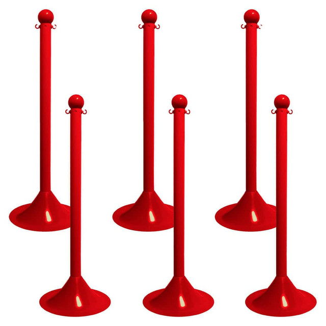 Mr. Chain 91505-6 Barrier Posts; Post Type: Standard Post ; Post Material: Plastic; Polyethylene ; Base Material: Plastic ; Surface Style: Solid Color ; Base Shape: Dome ; Shape: Round