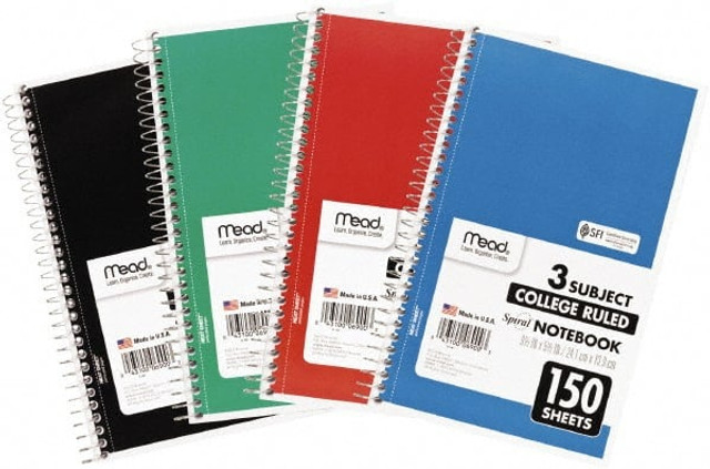 Mead MEA06900 Notebook: 150 Sheets, College Ruled, White Paper