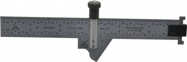 PEC Tools 5070 6 Inch Long Blade, 59° Bevel Angle, Steel Ruler Drill Point Gage