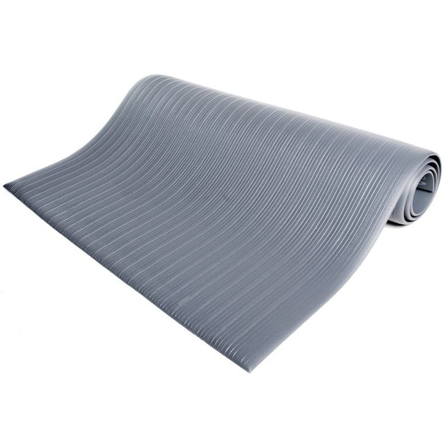 Bertech AFRB38-3X20GR Anti-Fatigue Mat: 20' Length, 3' Wide, 3/8" Thick, Vinyl, Beveled Edge, Light-Duty