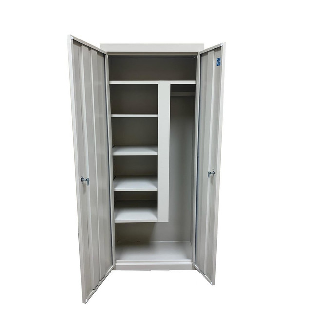 Steel Cabinets USA J-318-G Storage Cabinets; Cabinet Type: Janitorial; Lockable Storage ; Cabinet Material: Steel ; Width (Inch): 30in ; Depth (Inch): 18in ; Cabinet Door Style: Lockable ; Height (Inch): 72in