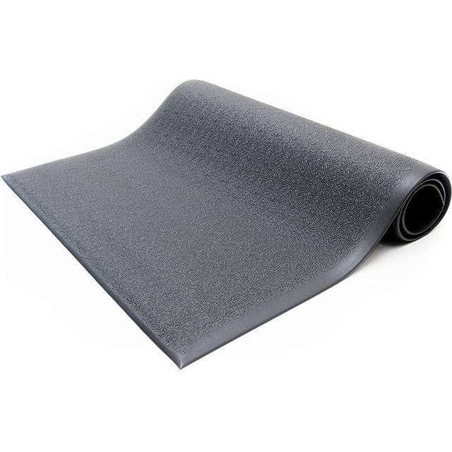 Bertech AFTX38-3X10BLK Anti-Fatigue Mat: 10' Length, 3' Wide, 3/8" Thick, Vinyl, Beveled Edge, Light-Duty