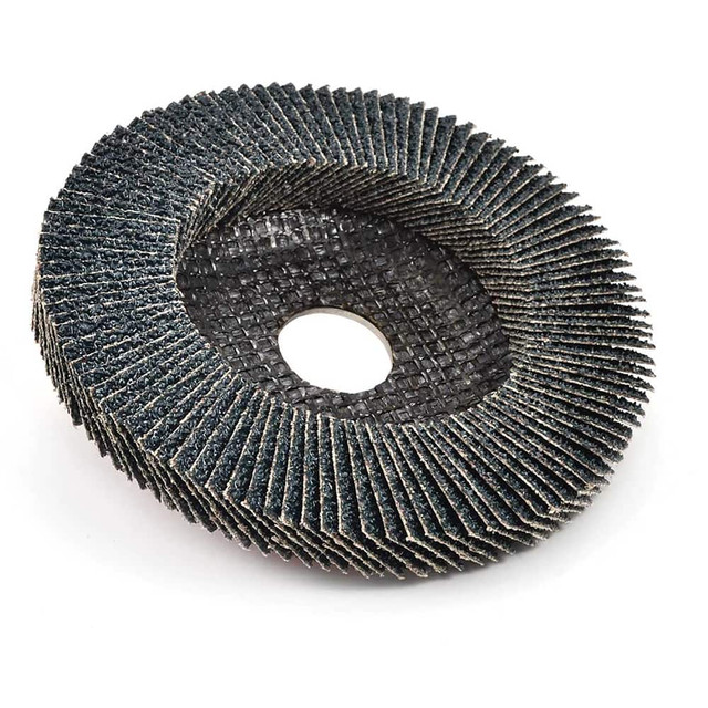 Superior Abrasives A009452 Flap Disc: 4-1/2" Dia, 7/8" Hole, 60 Grit, Zirconia Alumina, Type 29