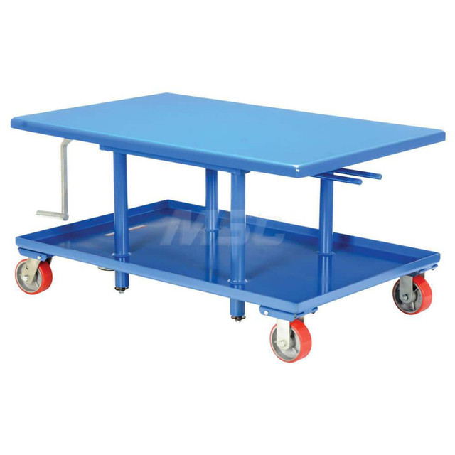 Vestil MT-3048-LP Mobile Hand Lift Table: 2,000 lb Capacity, 30" Platform Width, 48" Platform Length