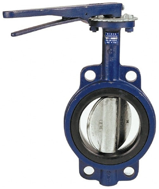 NIBCO NLJ120D Manual Wafer Butterfly Valve: 2" Pipe, Lever Handle