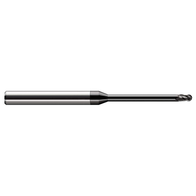 Harvey Tool 35660-C4 Ball End Mill: 0.06" Dia, 0.09" LOC, 3 Flute, Solid Carbide