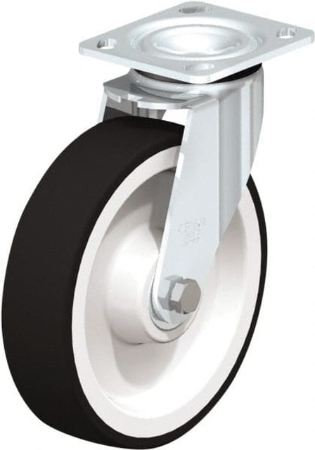 Blickle 910230 Swivel Top Plate Caster: Polyurethane, 8" Wheel Dia, 2" Wheel Width, 1,250 lb Capacity, 2-23/64" OAH