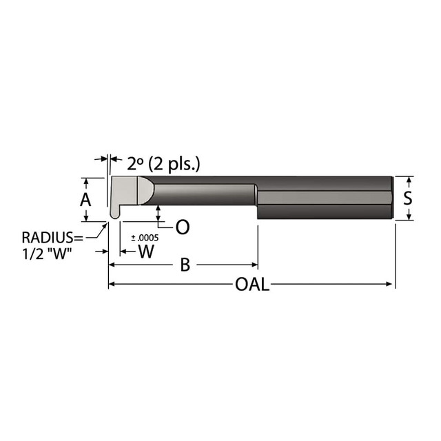 Scientific Cutting Tools GFR025K-8A Grooving Tool: Full Radius