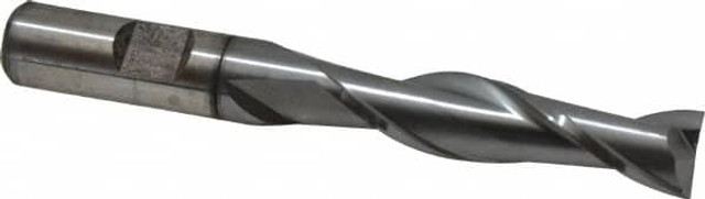 Cleveland C39117 Square End Mill: 1/2'' Dia, 2'' LOC, 1/2'' Shank Dia, 4'' OAL, 2 Flutes, High Speed Steel