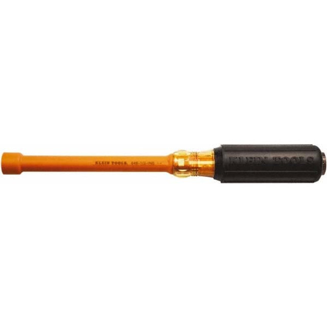 Klein Tools 646-1/2-INS Nut Driver: 1/2" Drive, Hollow Shaft, Cushion Grip Handle, 10-5/16" OAL