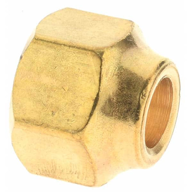 Parker PF-00132 Brass Flared Tube Short Nut: 3/8" Tube OD, 5/8-18 Thread, 45 ° Flared Angle
