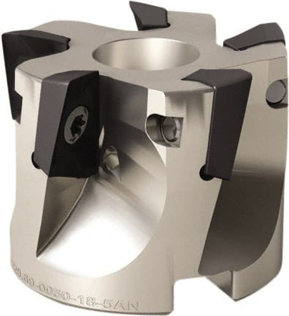 Seco 02694990 4" Cut Diam, 1" Arbor Hole Diam, 0.669" Max Depth, Indexable Square-Shoulder Face Mill