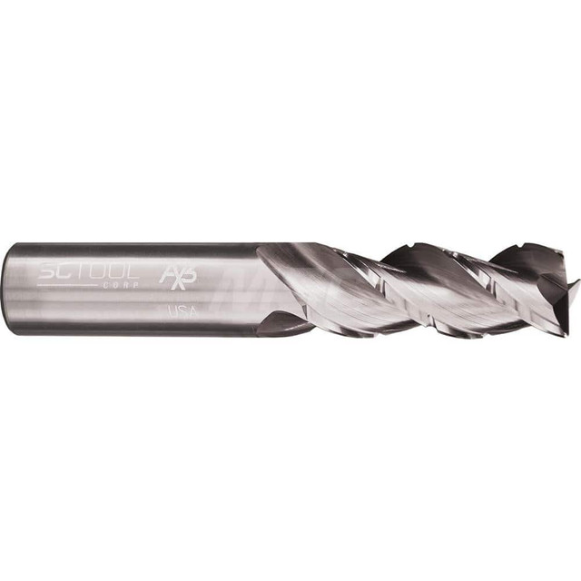 SC Tool 10428 Corner Radius End Mill: 1/2" Dia, 1-1/2" LOC, 0.09" Radius, 3 Flutes, Solid Carbide