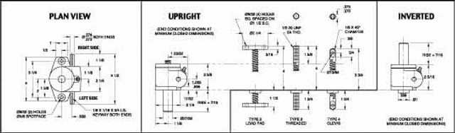 Joyce/Dayton WJ51-24-INV-T3 1 Ton Capacity, 24" Lift Height, Inverted Mechanical Screw Actuator